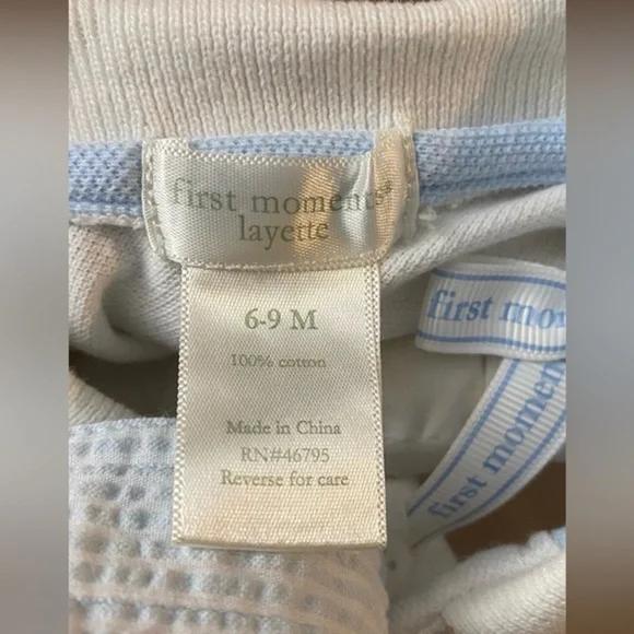 First Moments Layette 2-Piece Set 6-9M - Picture 6 of 8